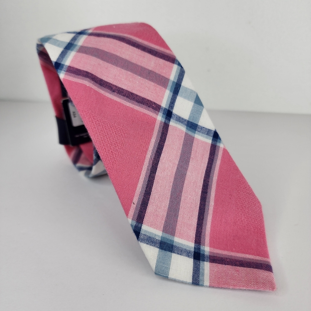 STAFFORD Pink & Blue Plaid Tie. NWT.